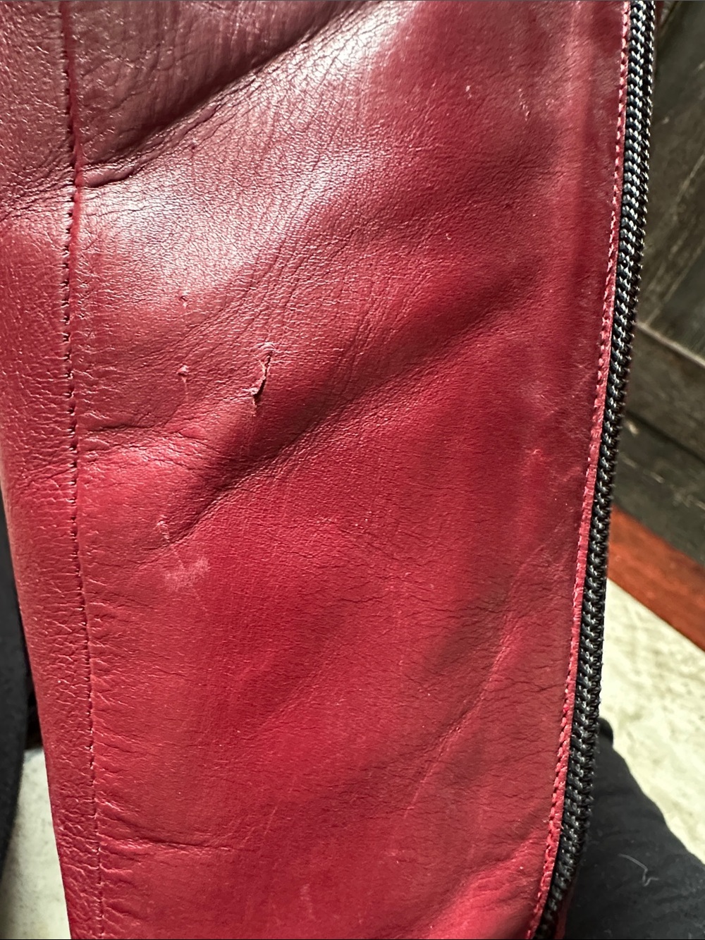 Rare John Fluevog Red Sugars Lace-Up Knee Boots with Sculpted Heels - Picture 11 of 14